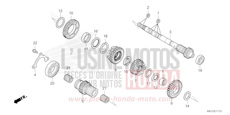 GETRIEBE (HAUPTWELLE) von Forza 750 MAT BETA SILVER METALLIC (NHC08) von 2021